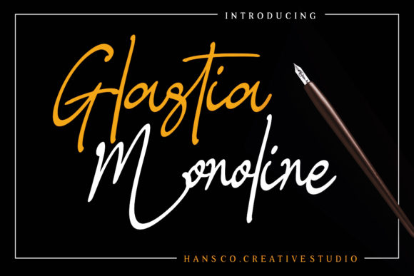 Glastia Monoline: Elegant Handwritten Font